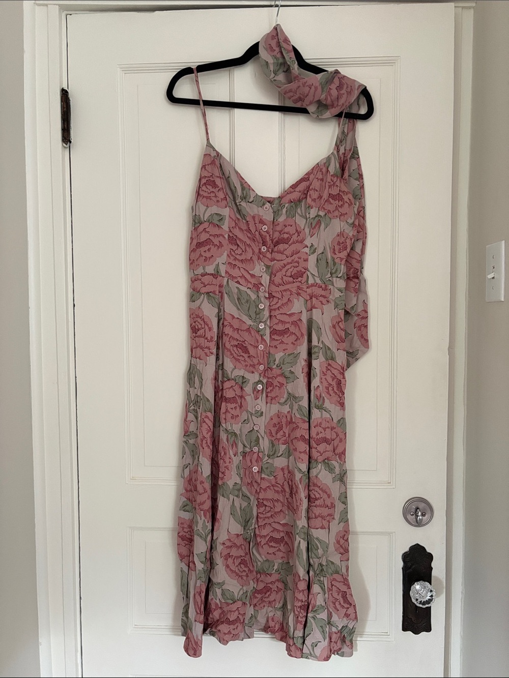 Reformation Pink Floral Viscose Dress with sash
